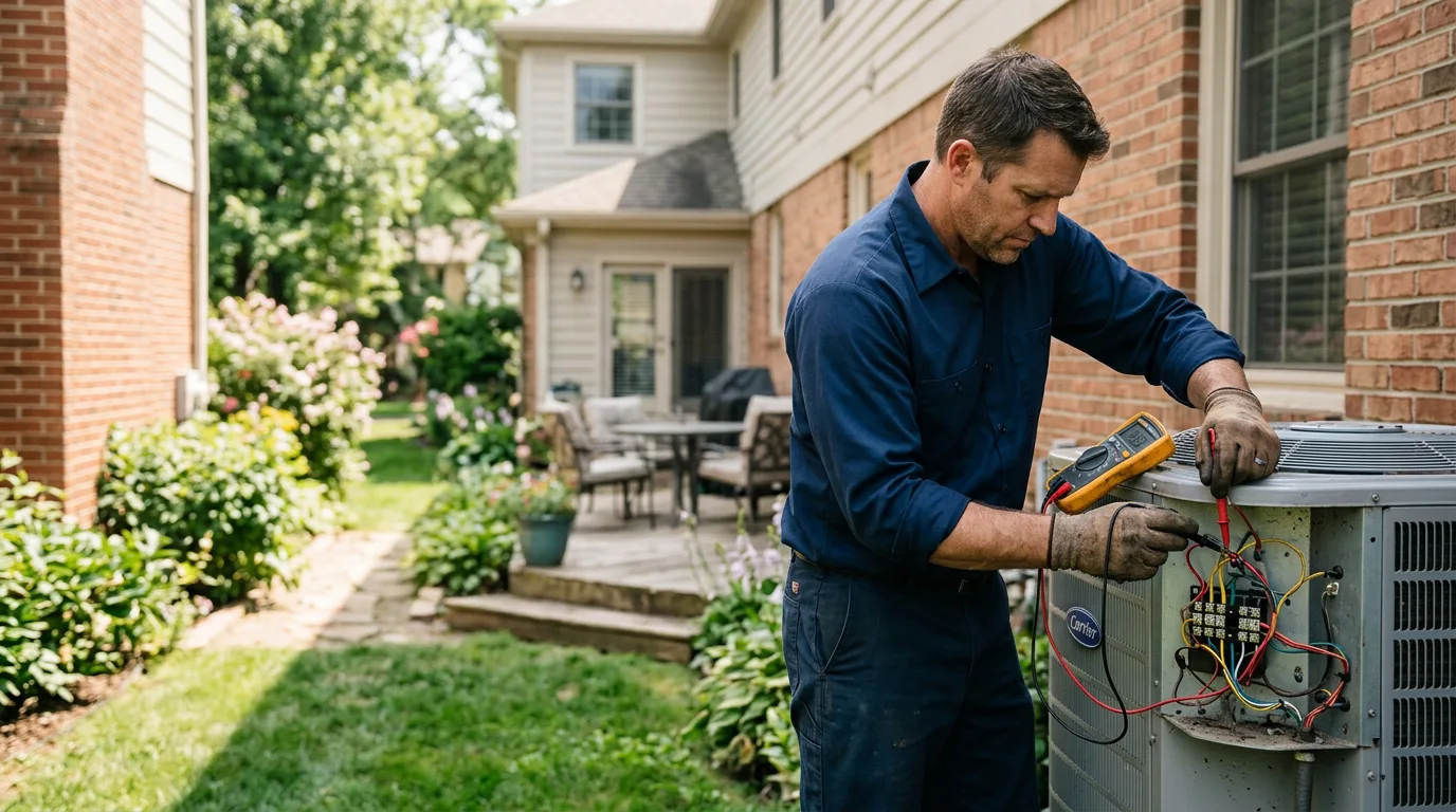 HVAC technician working near Pauls Valley, OK